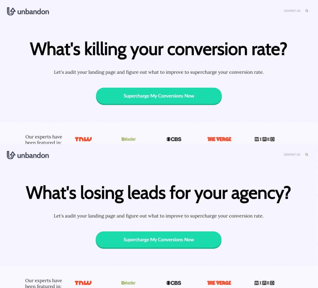 Dynamic Landing Pages Example